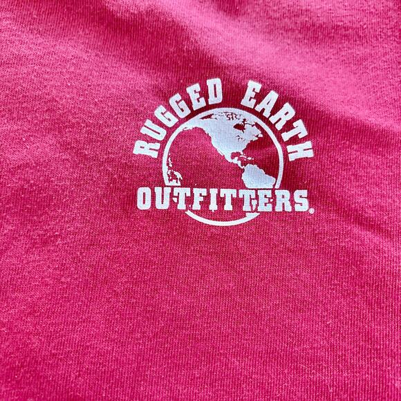 Vintage Rugged Earth Outfitters Red Fishing Graphic Tee Shirt Large - Picture 5 of 9